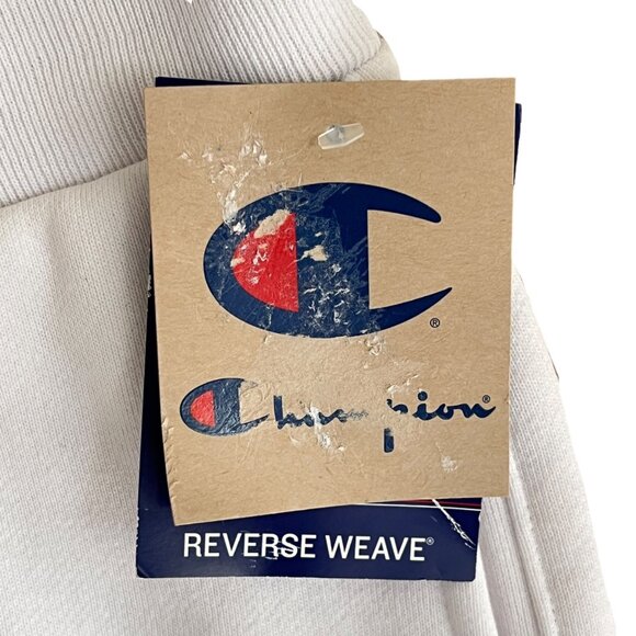 Champion NWT Reverse Weave Shorts Mens L Raw Hem White Logo Cotton Blend - Picture 11 of 15